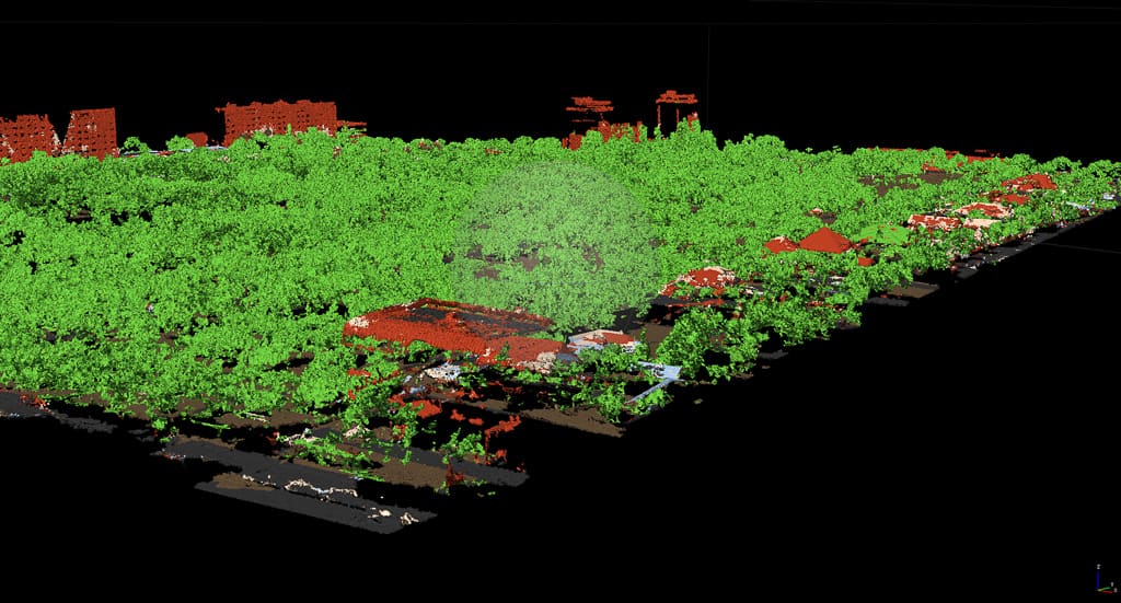 Oblique view of point cloud